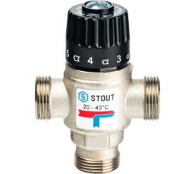 Термостатический смесительный клапан для систем отопления и ГВС 3/4 НР 20-43° STOUT SVM-0020-164320 в Туле 1