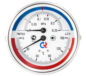 Термоманометр 80 мм, ТМТБ-31Р.1(0-120С)(0-0,6MPa)G12.2,5 ТИП - ТМТБ-31Р, температур РОСМА 00000002329 в Туле 1