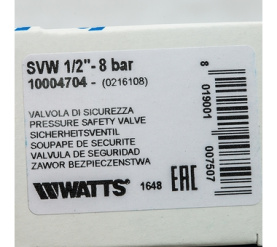 Предохранительный клапан для систем водоснабжения 8 бар. SVW 8 1/2 Watts 10004704(02.16.108) в Туле 6