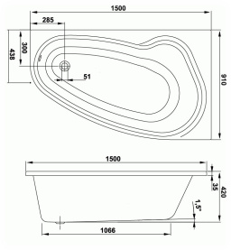 Каркас Riho Nora 160x90 L для асимметричной ванны металлический в Туле 2