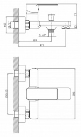 Смеситель для ванны Orange Merci M13-211cr с поворотным изливом, хром в Туле 1