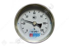 Термометр биметаллический Метер ТБ80 120C Дк 80 L=60 в Туле 0