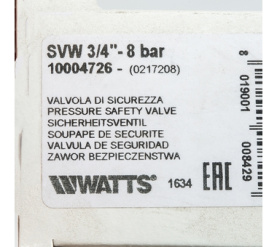 Предохранительный клапан вр 3/4 x 8 бар SVW 8 3/4 Watts 10004726(02.17.208) в Туле 6