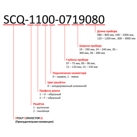 Конвектор внутрипольный SCQ 75.240.800 (Решётка роликовая, анодированный алюм STOUT SCQ-1100-0724080 в Туле 14