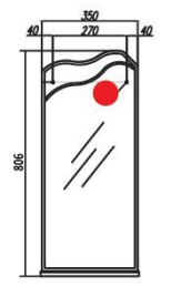 Зеркало Акватон "Колибри 45" 653-2 (лев)  (806*350*70)  без светильника в Туле 2