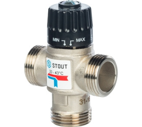 Термостатический смесительный клапан для систем отопления и ГВС 1 НР 20-43° STOUT SVM-0020-164325 в Туле 0