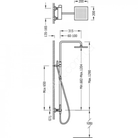 Душевая колонна Cezares PD-CAE-01-Cr с верхним и ручным душем для серий DOLCE и PEONIA в Туле 1