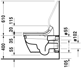 Унитаз подвесной Duravit Durastyle 370x620 мм 2537590000 с вертикальным смывом в Туле 2