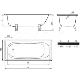 Ванна стальная Estap Classic-A 140x70 прямоугольная в Туле 2