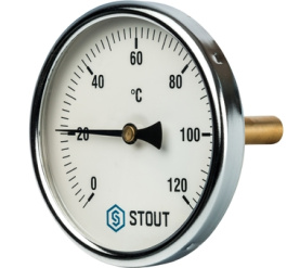 Термометр биметаллический с погружной гильзой. Корпус Dn 100 мм, гильза 75 мм STOUT SIM-0001-107515 в Туле 0