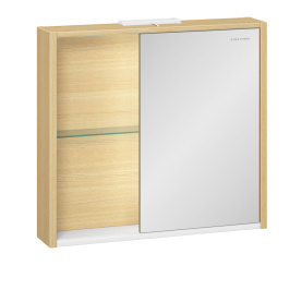 Шкаф зеркальный Уника 80, белый с дуб гальяно в Туле 0
