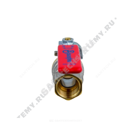 Кран шаровой латунь никелирован 1003 Ду 15 G1/2" Ру40 ВР/НР полнопроходной рычаг красный Aquasfera 1003-01 в Туле 4