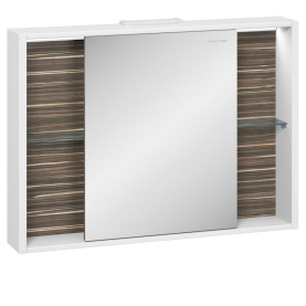Шкаф зеркальный Белль 100, белый с макассар в Туле 0
