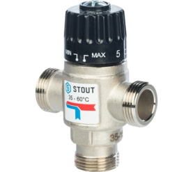 Термостатический смесительный клапан для систем отопления и ГВС 3/4 НР 35-60° STOUT SVM-0020-166020 в Туле 0