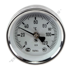 Термометр биметаллический Юмас ТБП63/ТР 120C Дк 63 Дтр 38 накладной в Туле 0