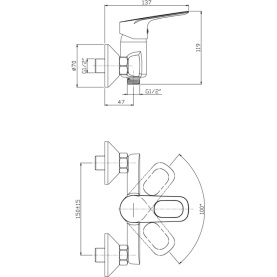 Смеситель BONN (арт. BO31610241) для душа с аксессуарами, карт. 35 мм Zollen в Туле 2