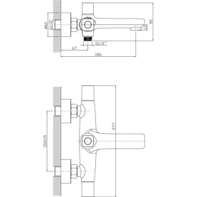 Смеситель HEIDE (арт. HE61620741) для ванны короткий изл, с аксессуарами Zollen в Туле 2