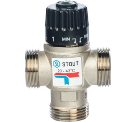 Термостатический смесительный клапан для систем отопления и ГВС 1 НР 20-43° STOUT SVM-0020-164325 в Туле 1
