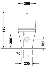 Бачок Duravit Durastyle 09351000051-WG снизу слева с механизмом слива, белый/хром в Туле 2