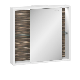 Шкаф зеркальный Белль 80, белый с макассар в Туле 0