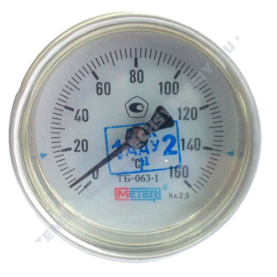 Термометр биметаллический Метер ТБ63 160C Дк 63 L=80 в Туле 0