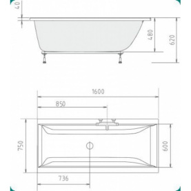 Акриловая ванна Vagnerplast Cavallo 180x80 прямоугольная VPBA180CAV2X-01 в Туле 1