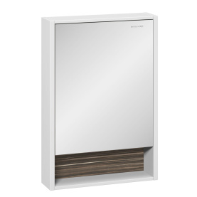Шкаф зеркальный Белль 60, белый с макассар в Туле 0