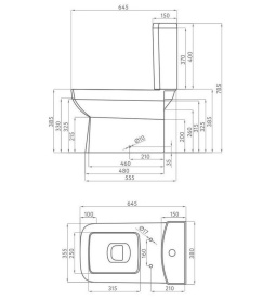Унитаз-компакт Della Quattro Wood DE511090024, горизонтальный выпуск, 2-реж смыв, сиденье дюропласт с микролифтом (венге) в Туле 2