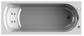 Ванна акриловая с гидромассажем Радомир Кэти 168х70 форсунки хром, фронтальная панель, каркас в Туле 0