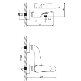 Смеситель для ванны Lemark Shift LM4332C с коротким изливом, хром, без аксессуаров в Туле 1
