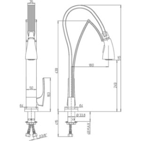 Смеситель PAINI Hybrid HKCR557TKKM для кухни хром в Туле 1