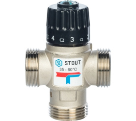 Термостатический смесительный клапан для систем отопления и ГВС 1 НР 35-60°С STOUT SVM-0020-166025 в Туле 1