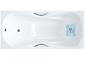 Чугунная ванна Aqualux ЧА18080 180х80 см с ручками, с ножками в Туле 0