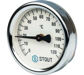 Термометр биметаллический накладной с пружиной. Корпус Dn 63 мм STOUT SIM-0004-630015 в Туле 0