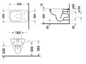 Унитаз подвесной Duravit D-Code 355x545 мм 25350900002 с вертикальным смывом в Туле 1