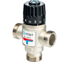 Термостатический смесительный клапан для систем отопления и ГВС 3/4 НР 20-43° STOUT SVM-0020-164320 в Туле 0