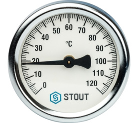 Термометр биметаллический накладной с пружиной. Корпус Dn 63 мм STOUT SIM-0004-630015 в Туле 1